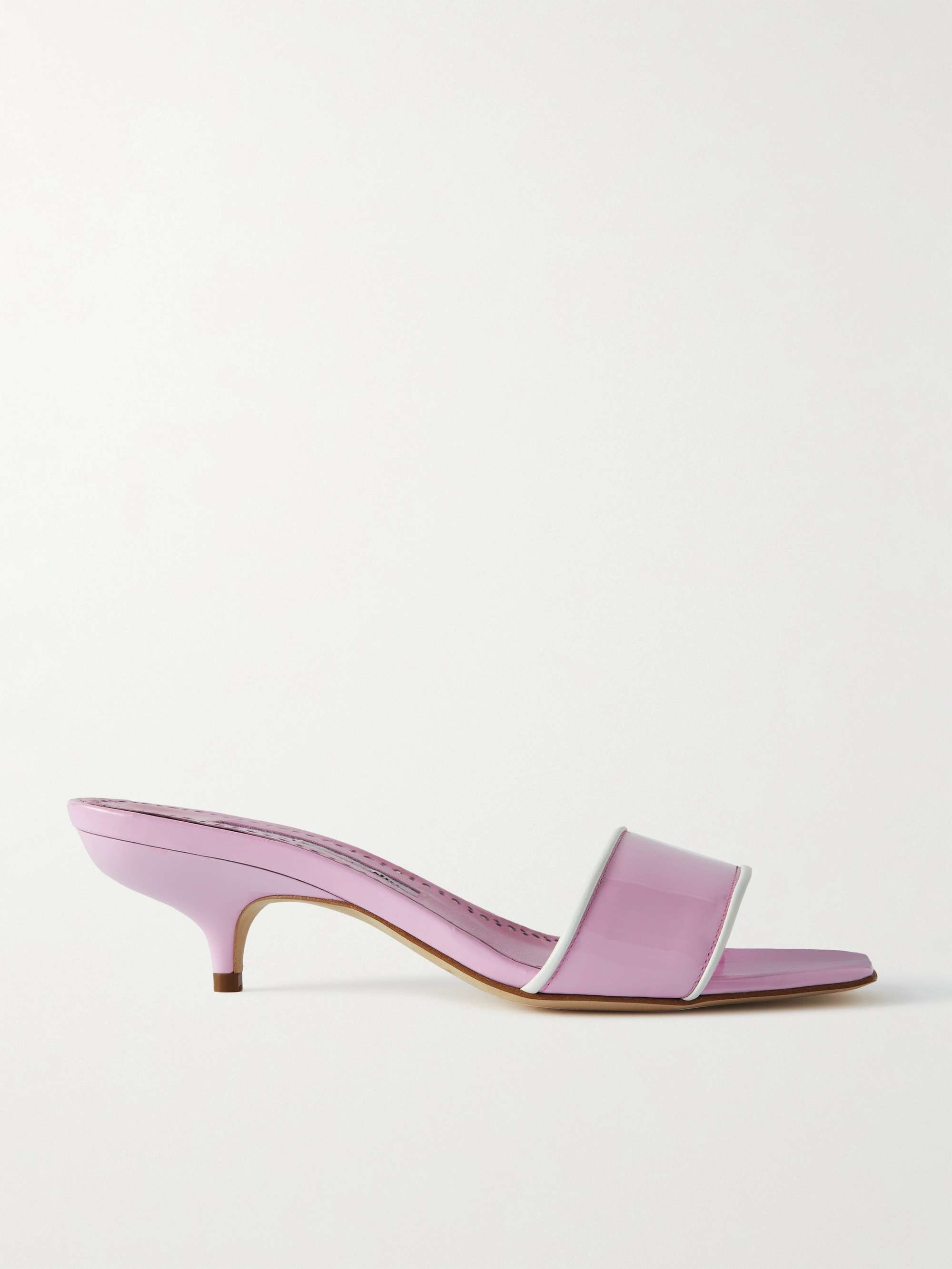 MANOLO BLAHNIK Helamu 50 two-tone patent-leather mules | NET MANOLO BLAHNIK Helamu 50 two-tone patent-leather mules | NET
