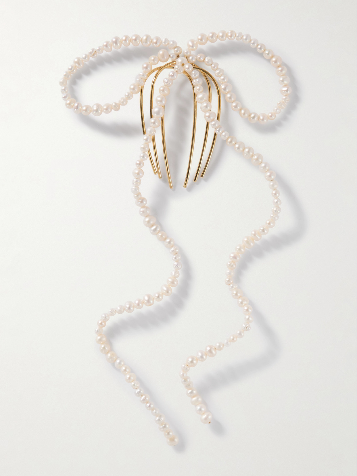 Completedworks - Gold-plated Pearl Hair Comb - White