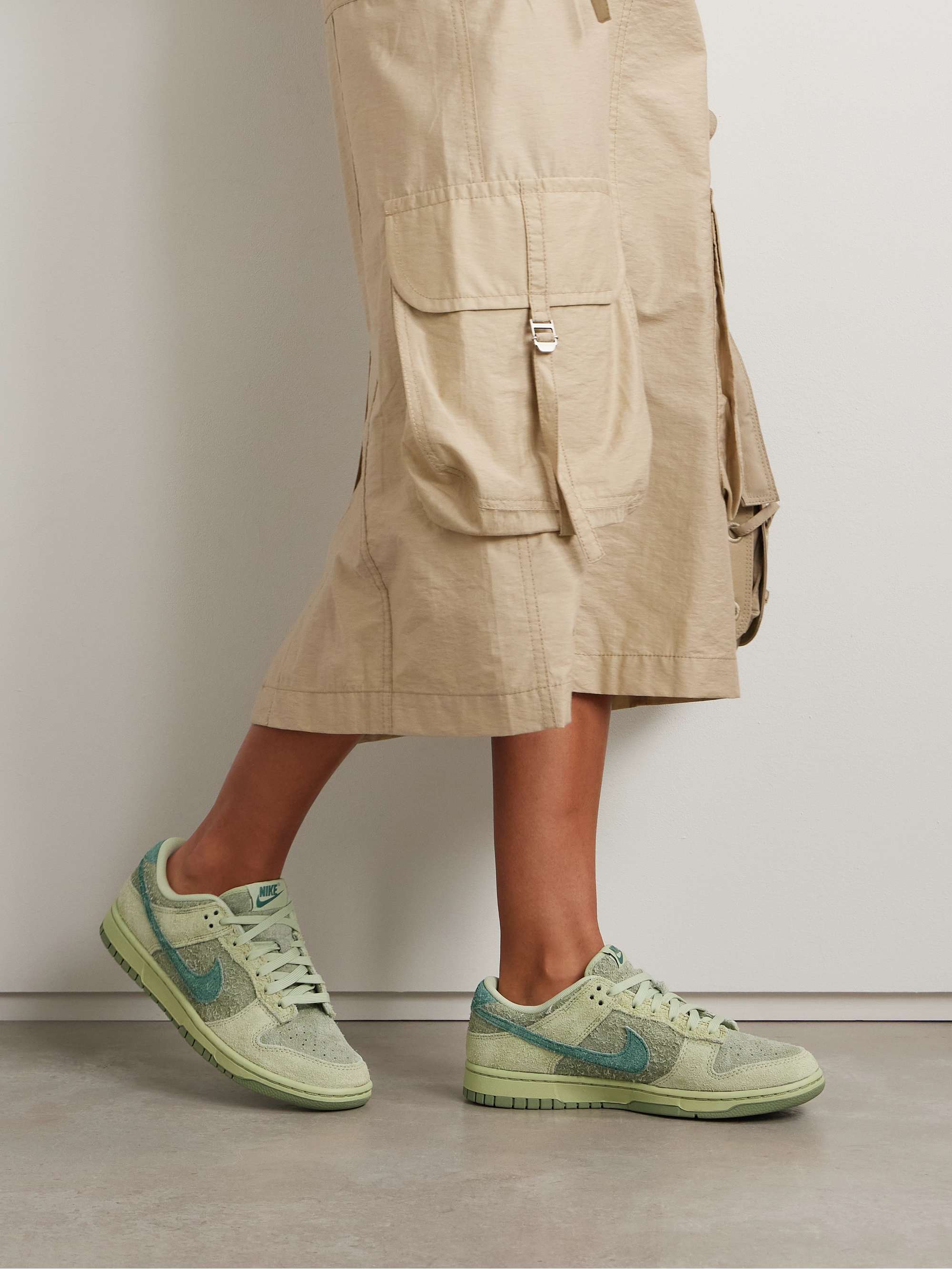 NIKE Dunk Low brushed suede sneakers NET A PORTER