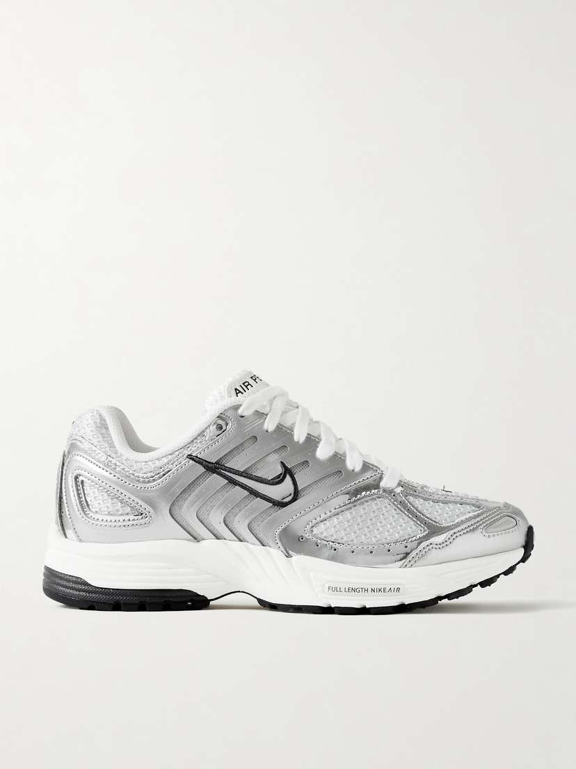 Nike Air Pegasus 2k5 Metallic Leather And Mesh Sneakers