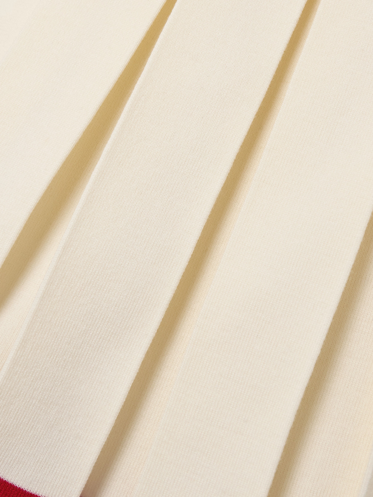 Thom Browne White Virgin Wool Full Needle Stitch Mini Pleated Skirt In Off-white