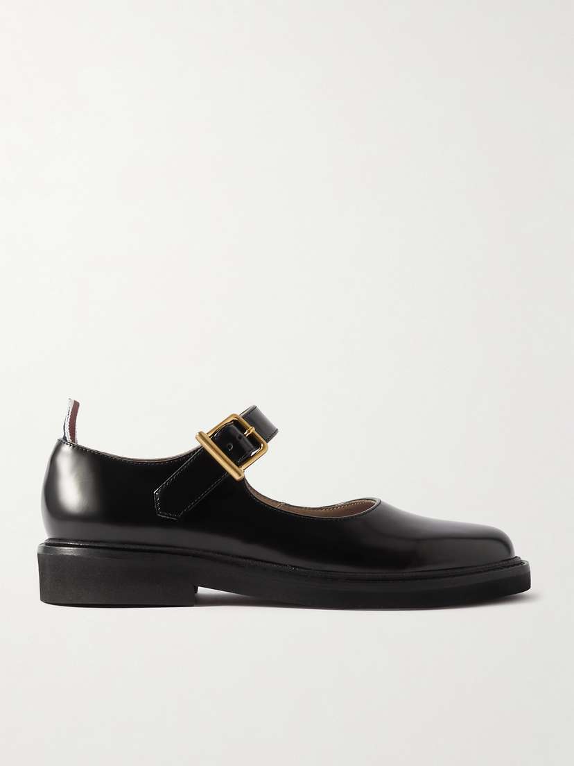 Thom Browne Glossed-leather Mary Jane Ballet Flats - IT37