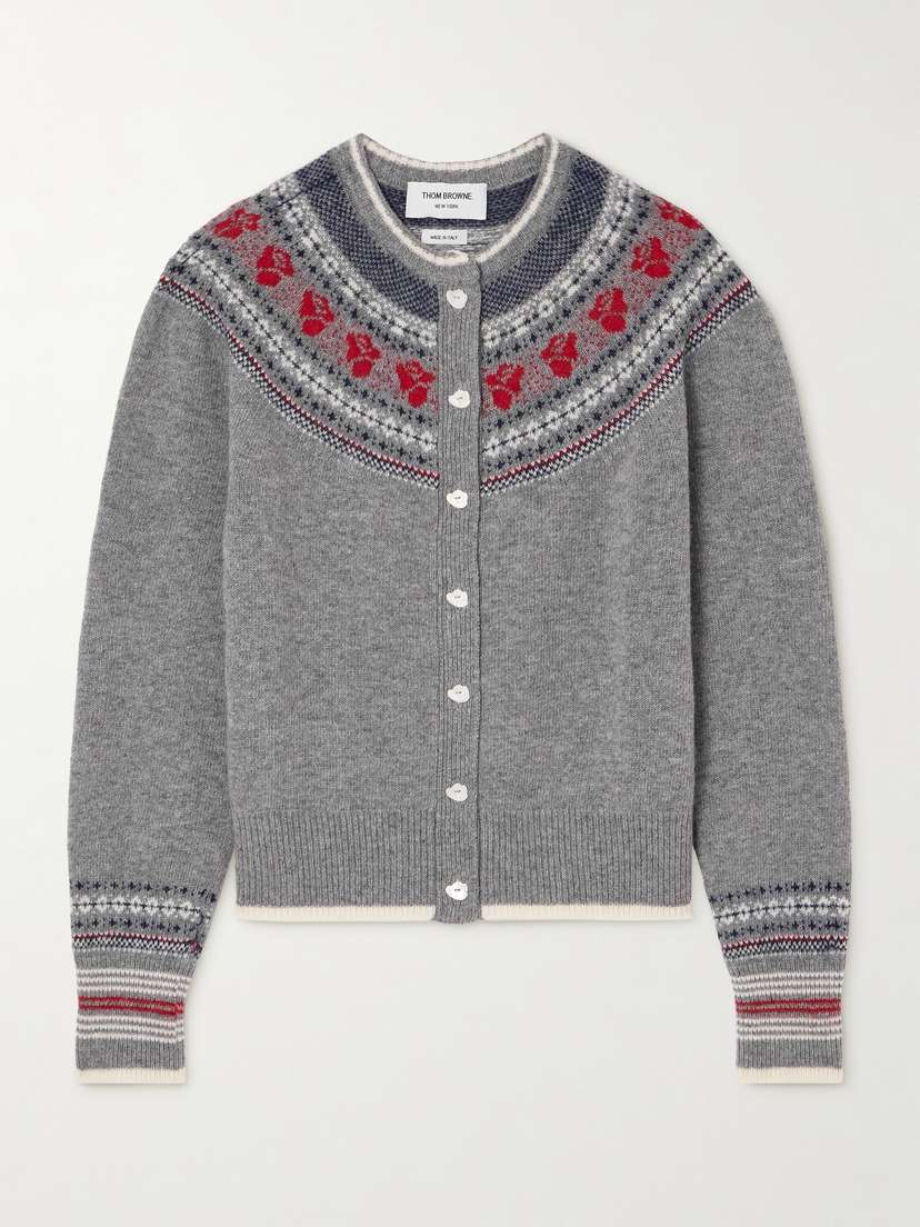Thom Browne Fair Isle Wool-blend Cardigan