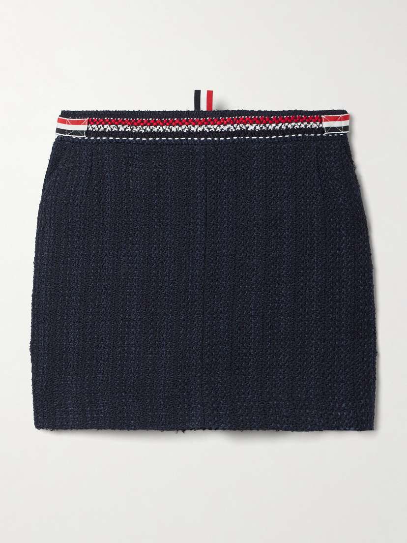 Thom Browne Striped Cotton-blend Tweed Mini Skirt