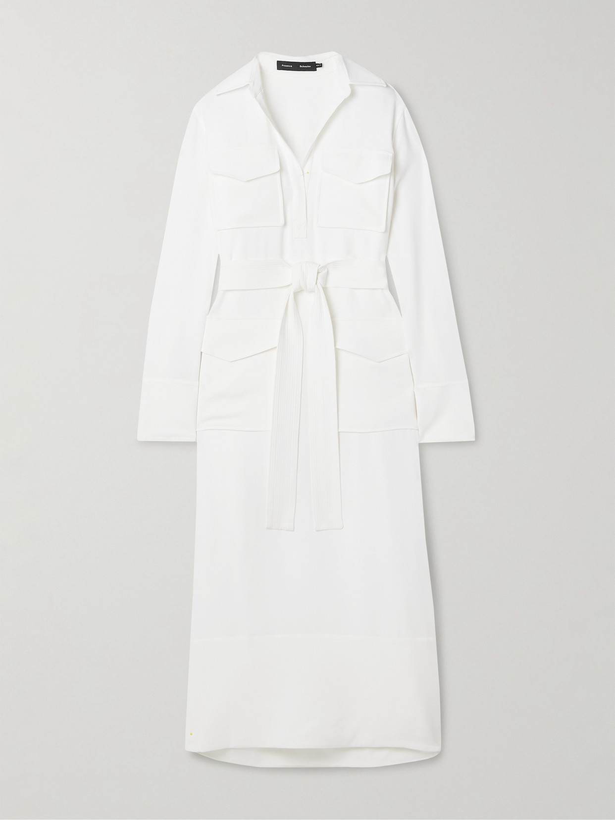 Proenza Schouler - Vanessa Belted Crepe Midi Dress - White