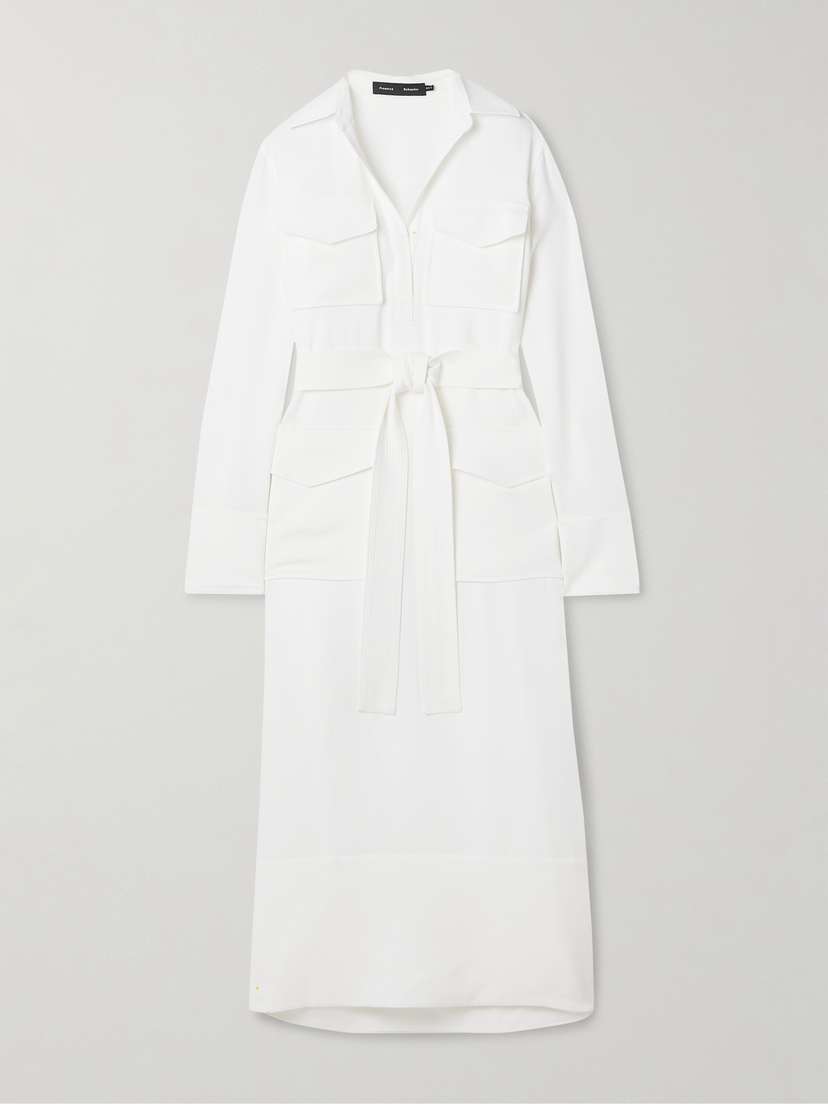 Proenza Schouler Vanessa Belted Crepe Midi Dress