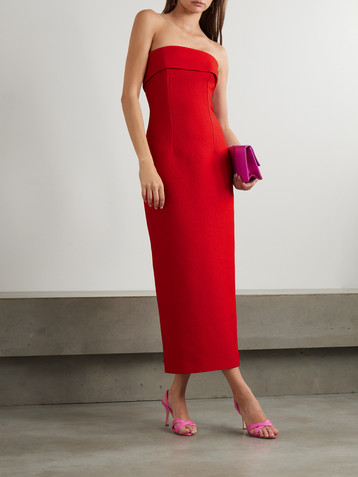 Emilia Wickstead Keeley strapless cloqué maxi dress