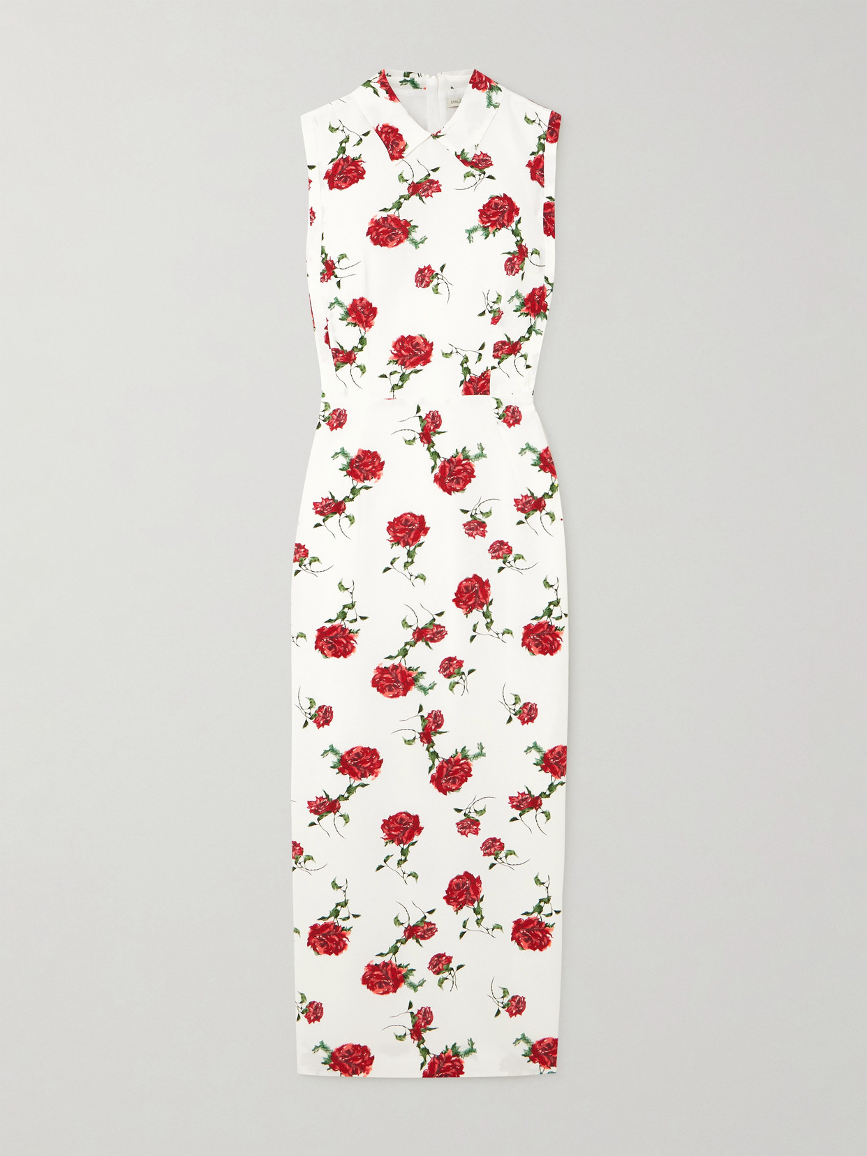 Emilia Wickstead Selvie Floral-print Crepe De Chine Midi Shirt Dress In White