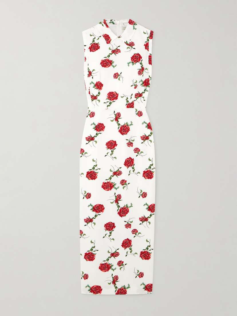 Emilia Wickstead Selvie Floral-print Crepe De Chine Midi Shirt Dress