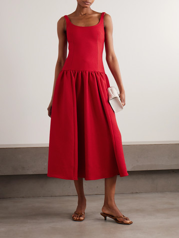 Emilia Wickstead Galen pleated cloqué midi dress