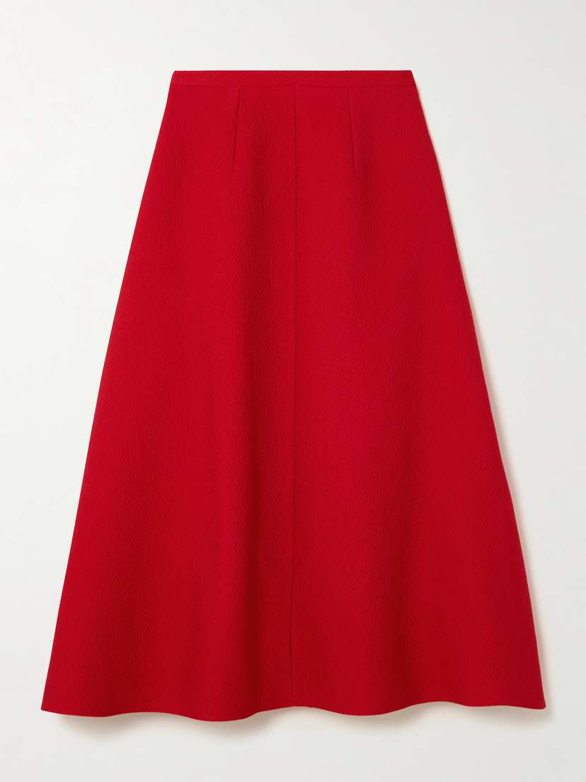 Emilia Wickstead Hertha Pleated Cloqué Midi Skirt