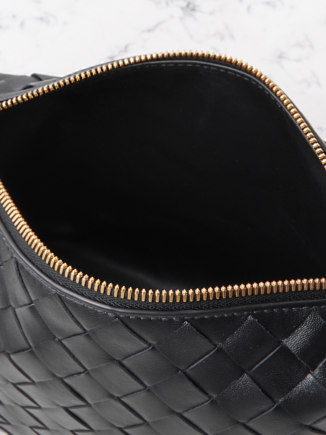 Bottega Veneta Mini Wallace Intrecciato Leather Shoulder Bag In Black