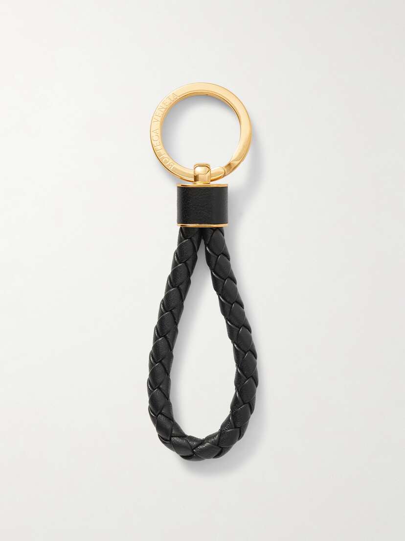 Bottega Veneta Intrecciato Leather And Gold-tone Keyring