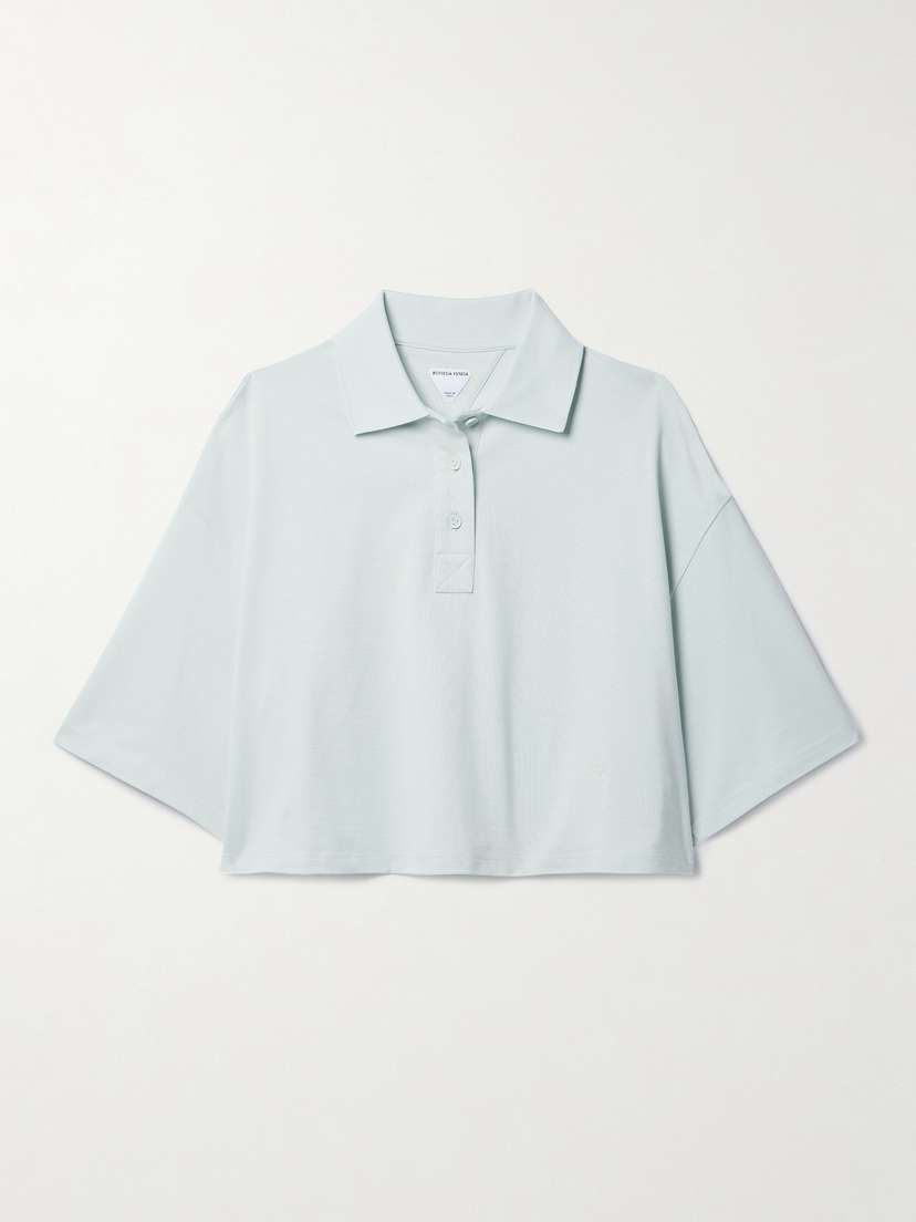 Bottega Veneta Cropped Cotton-piqué Polo Shirt