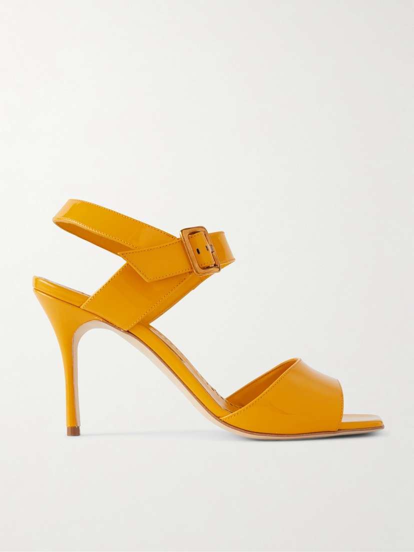 Manolo Blahnik Fairu 90 Patent-leather Sandals