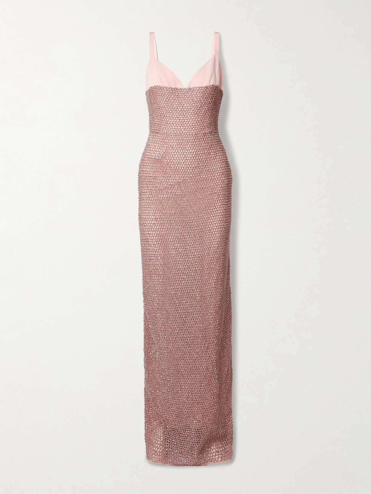 Georges Hobeika Crystal-embellished Tulle And Crepe Gown In Pink