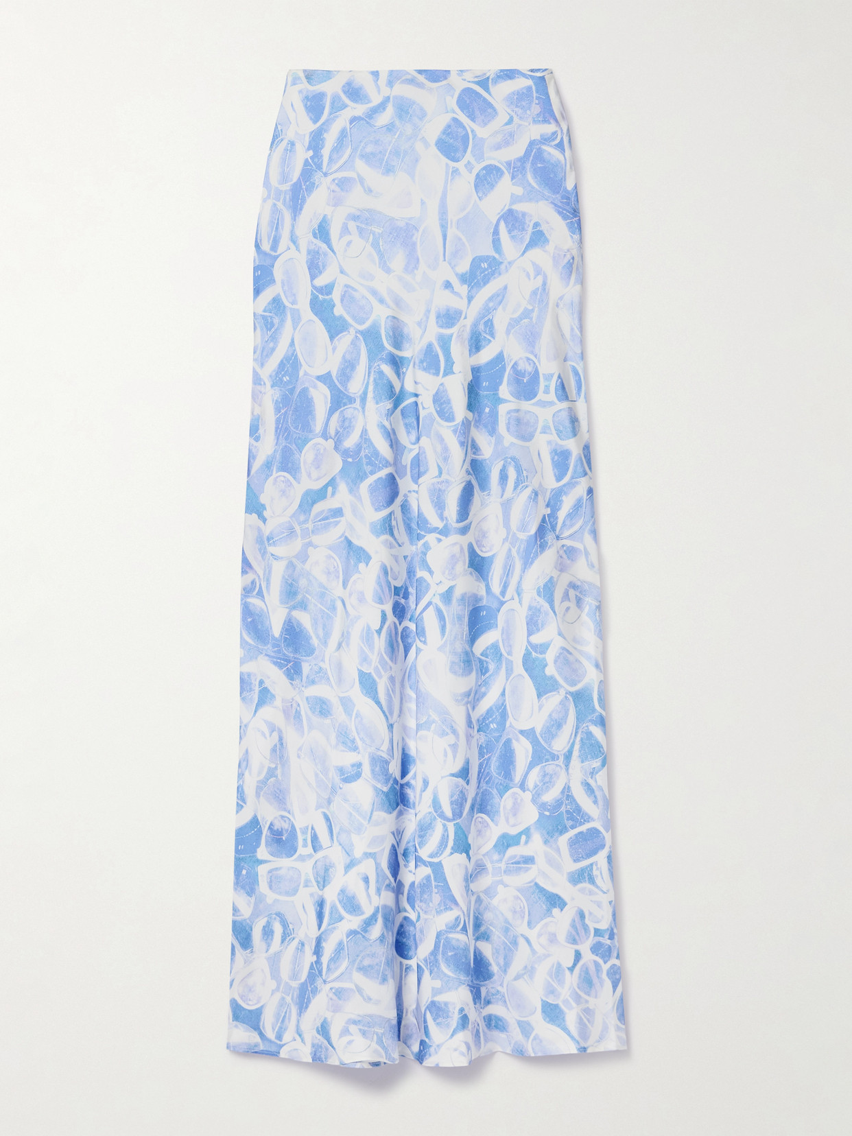 Stella McCartney - Printed Silk-twill Maxi Skirt - Blue