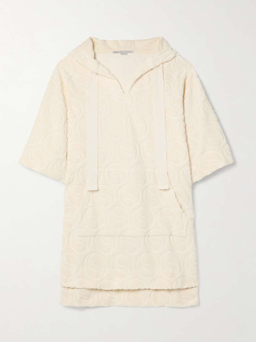 Stella McCartney Hooded Cotton-blend Terry Jacquard Poncho