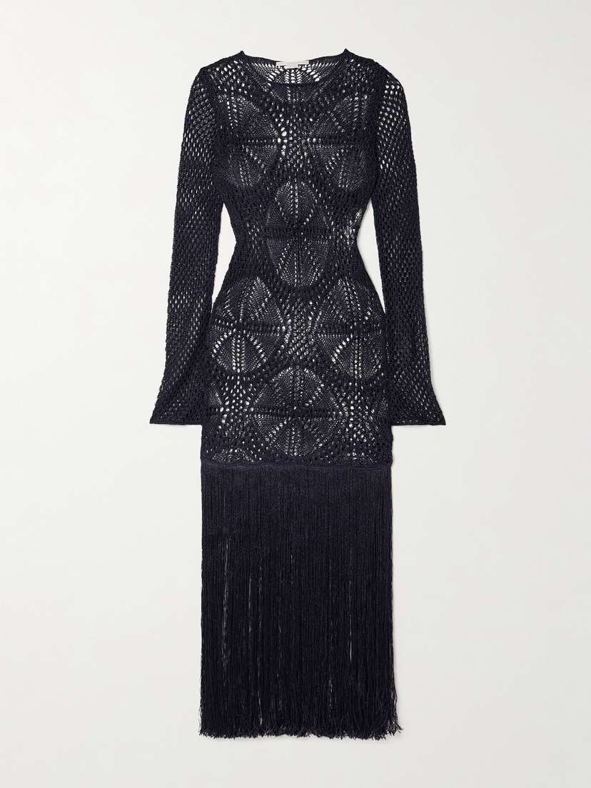 Stella McCartney Fringed Crocheted Maxi Dress