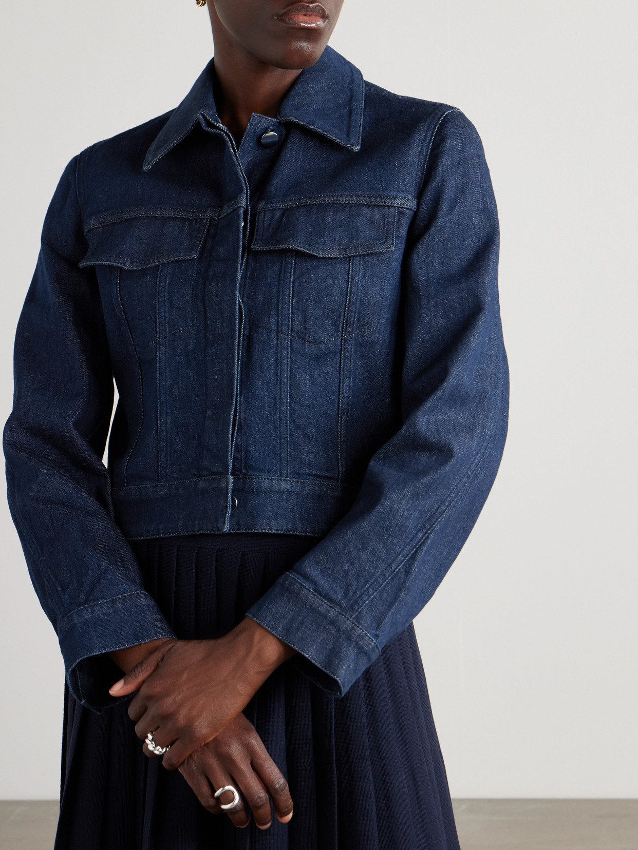 Another Tomorrow Denim Jacket In Blue