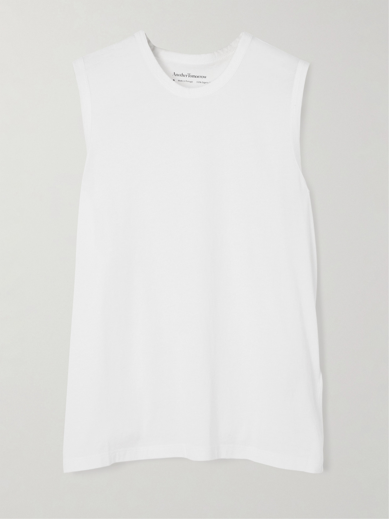 Another Tomorrow Cotton-jersey Tank Top In White