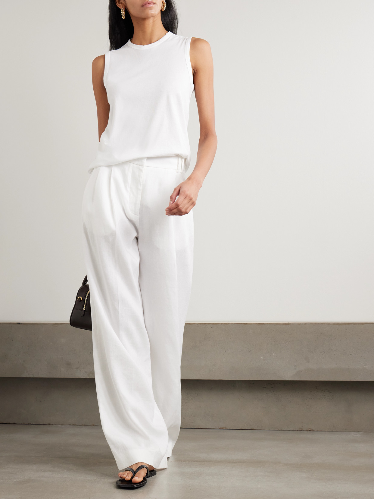 Another Tomorrow Cotton-jersey Tank Top In White
