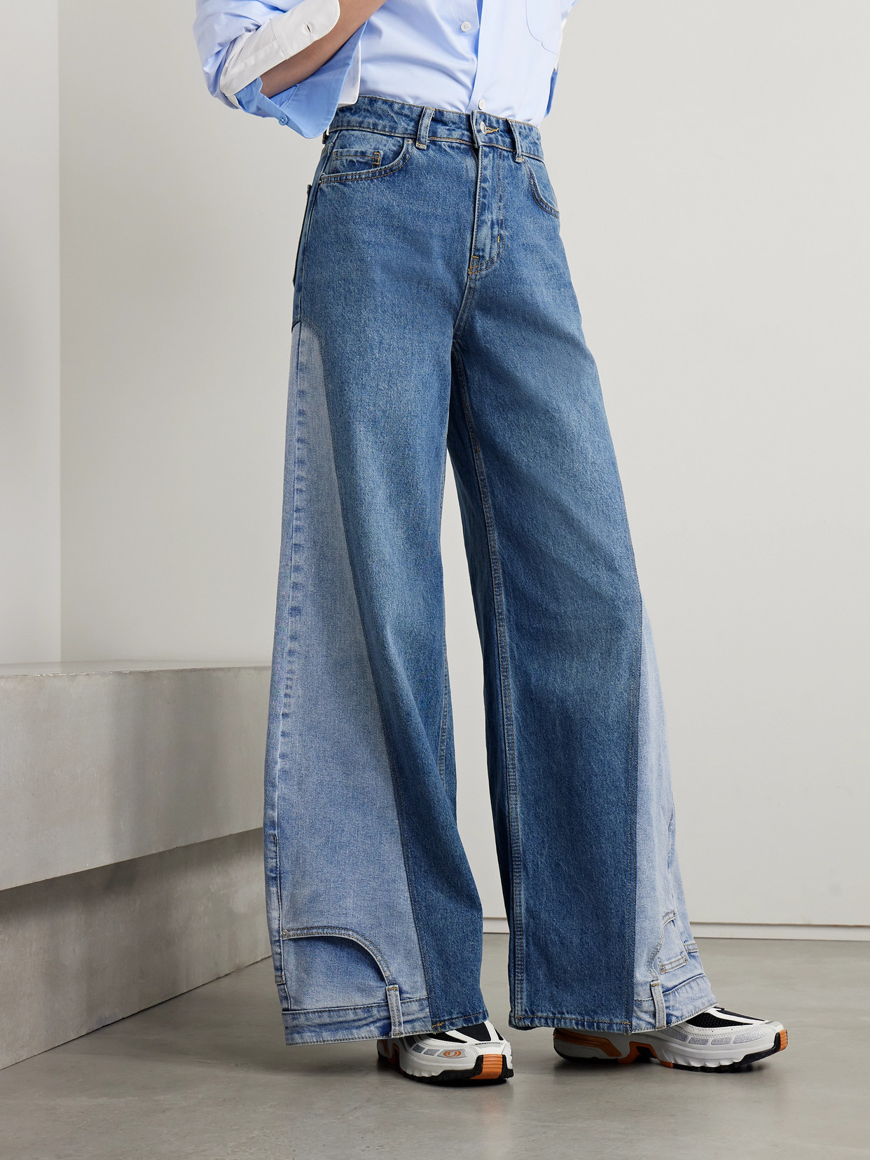 + Net Sustain Two-Tone High-Rise Wide- Leg