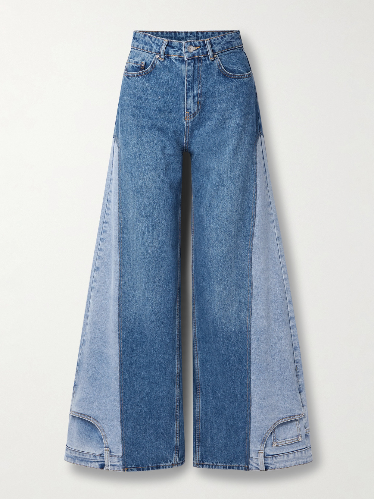 BETTTER - + Net Sustain Two-tone High-rise Wide-leg Jeans - Blue