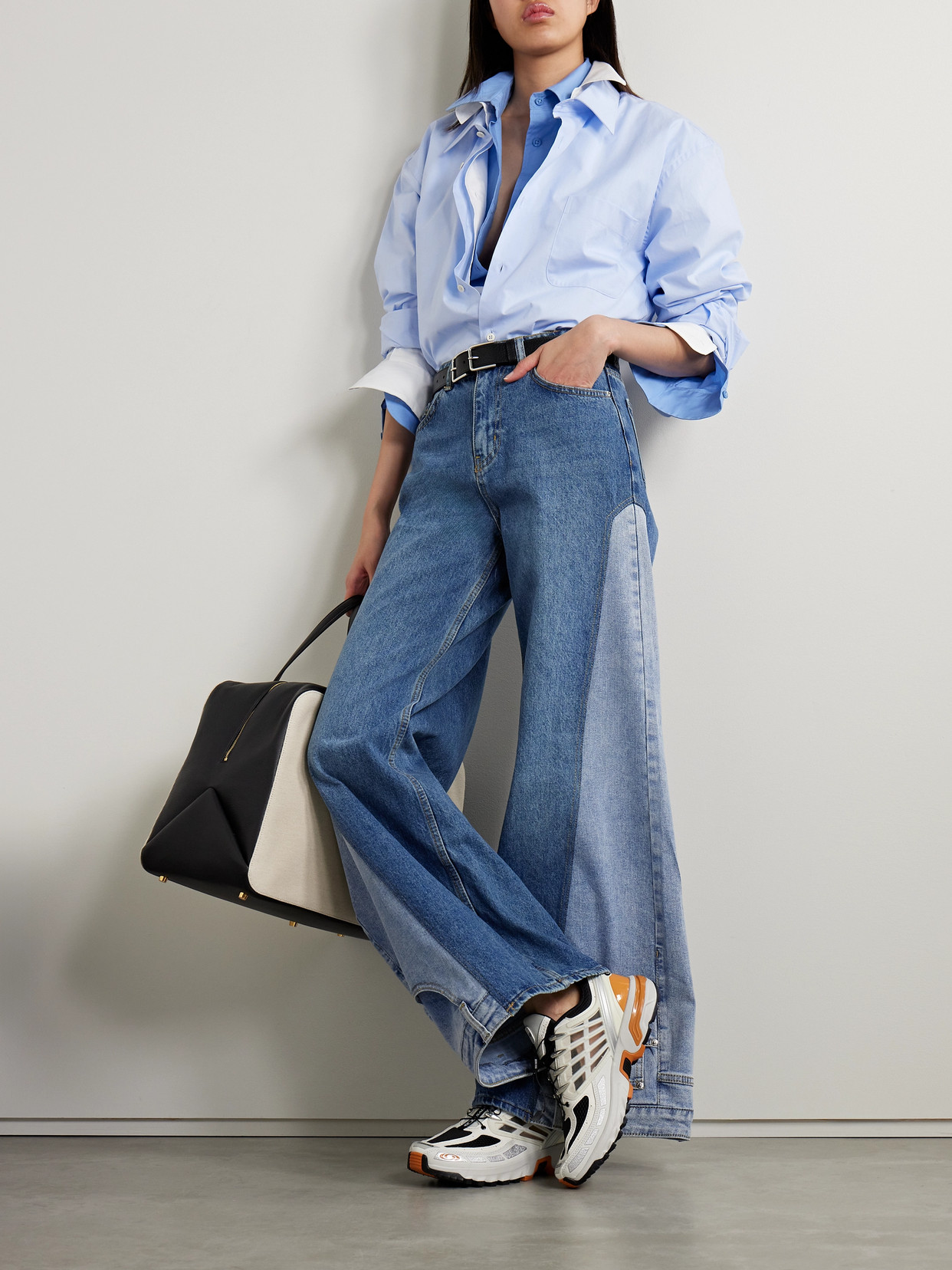 + Net Sustain Two-Tone High-Rise Wide- Leg