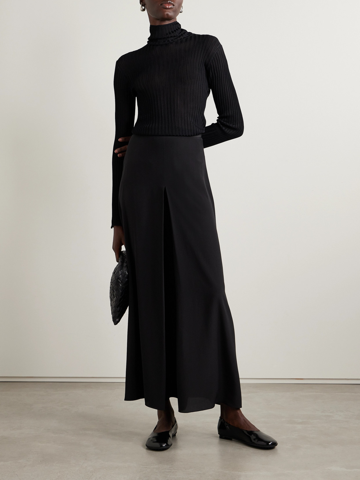 Fforme Elin Ribbed-knit Turtleneck Sweater In Black