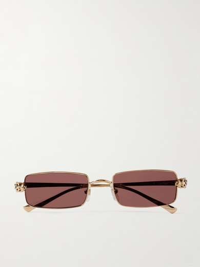 PANTHÈRE RECTANGULAR FRAME SUNGLASSES 555891 IN METAL AND WOODEN