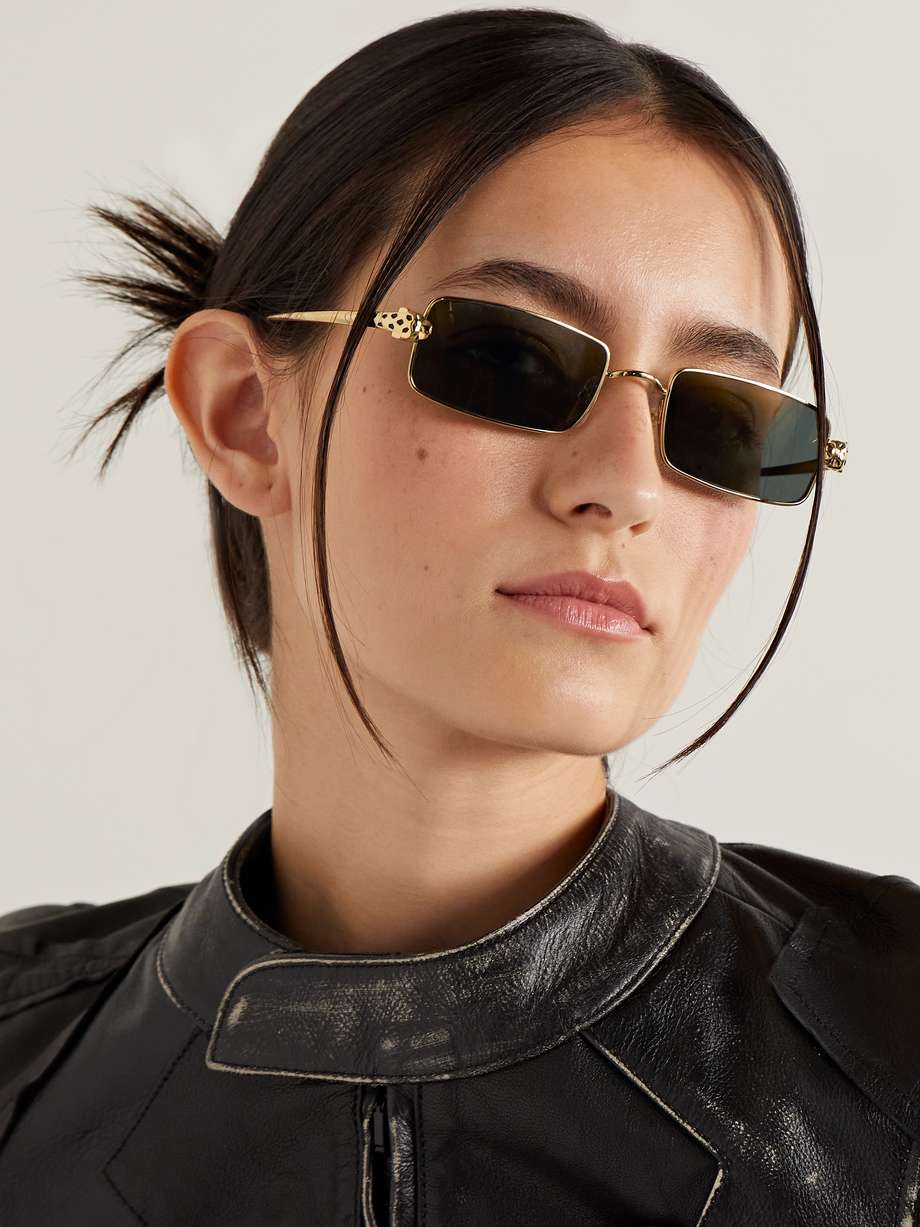 PANTHÈRE SQUARE FRAME SUNGLASSES 559671 IN METAL AND WOODEN