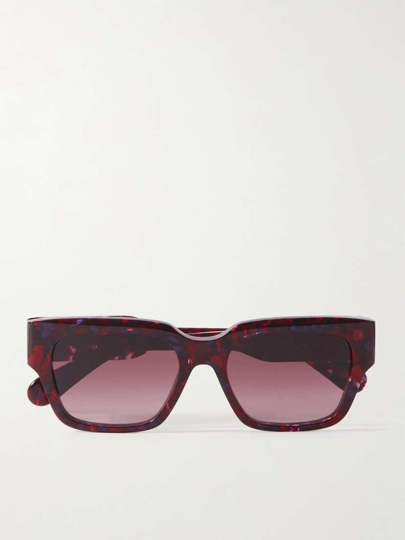 Chloé Speckled Square-frame Acetate Sunglasses
