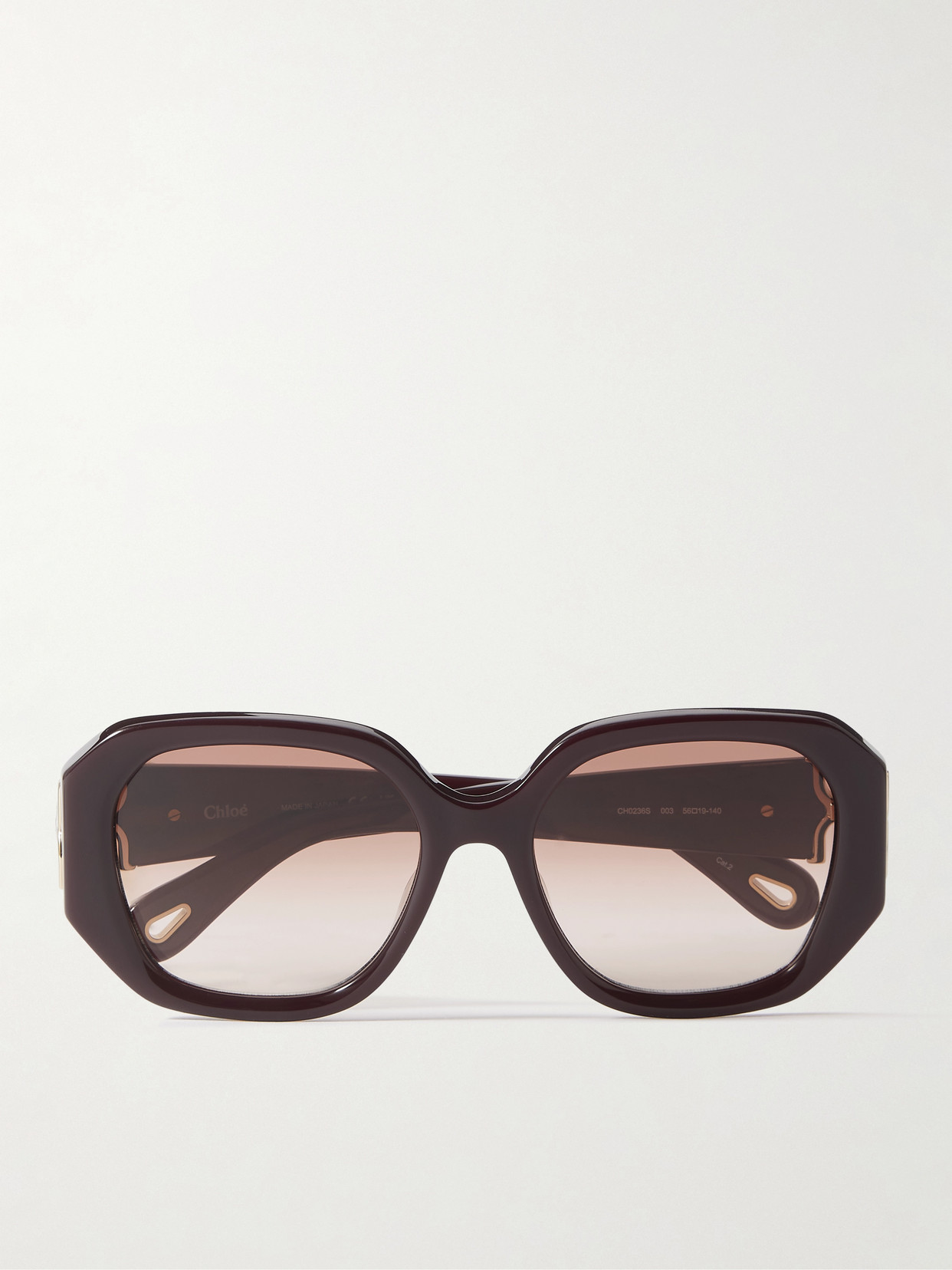 Chloé Oversized Square-frame Acetate And Gold-tone Sunglasses In Brown