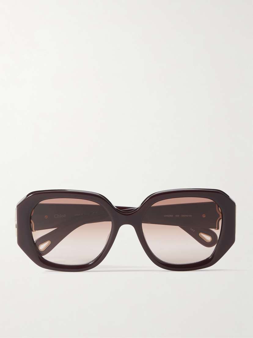 Chloé Oversized Square-frame Acetate And Gold-tone Sunglasses