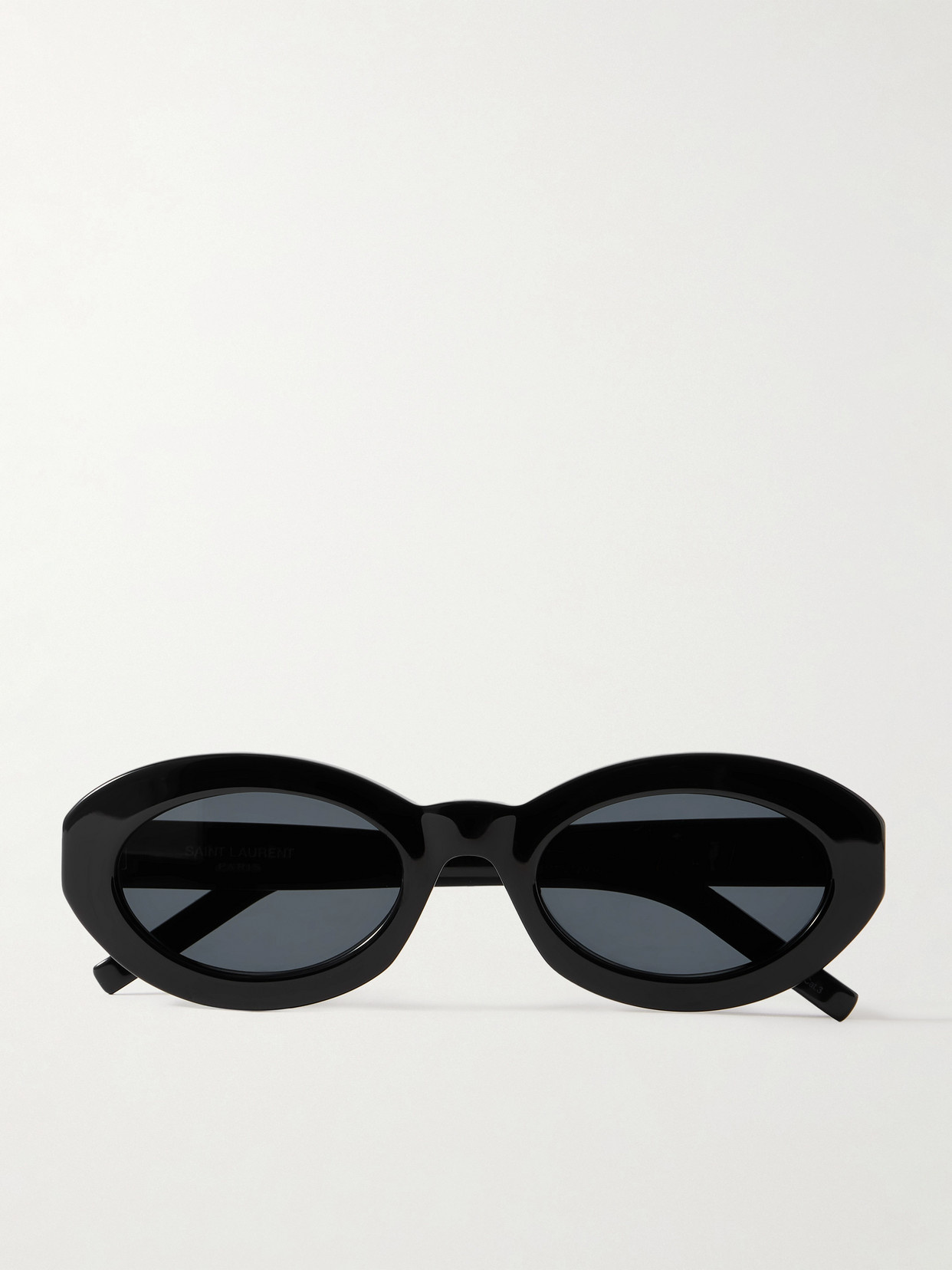 Saint Laurent Oval-frame Acetate Sunglasses In Black