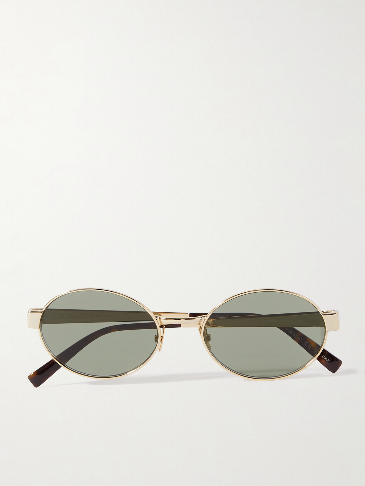 Saint Laurent Oval-frame Gold-tone Sunglasses