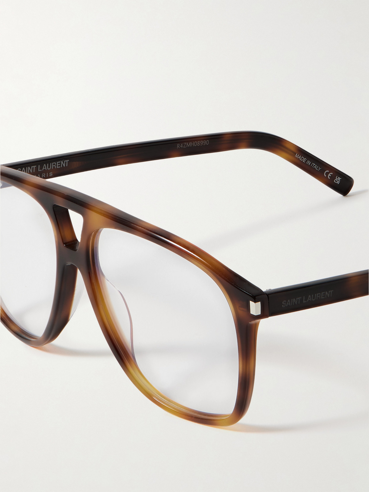 Saint Laurent Dune Aviator-frame Tortoiseshell Acetate Optical Glasses In Tortoiseshell