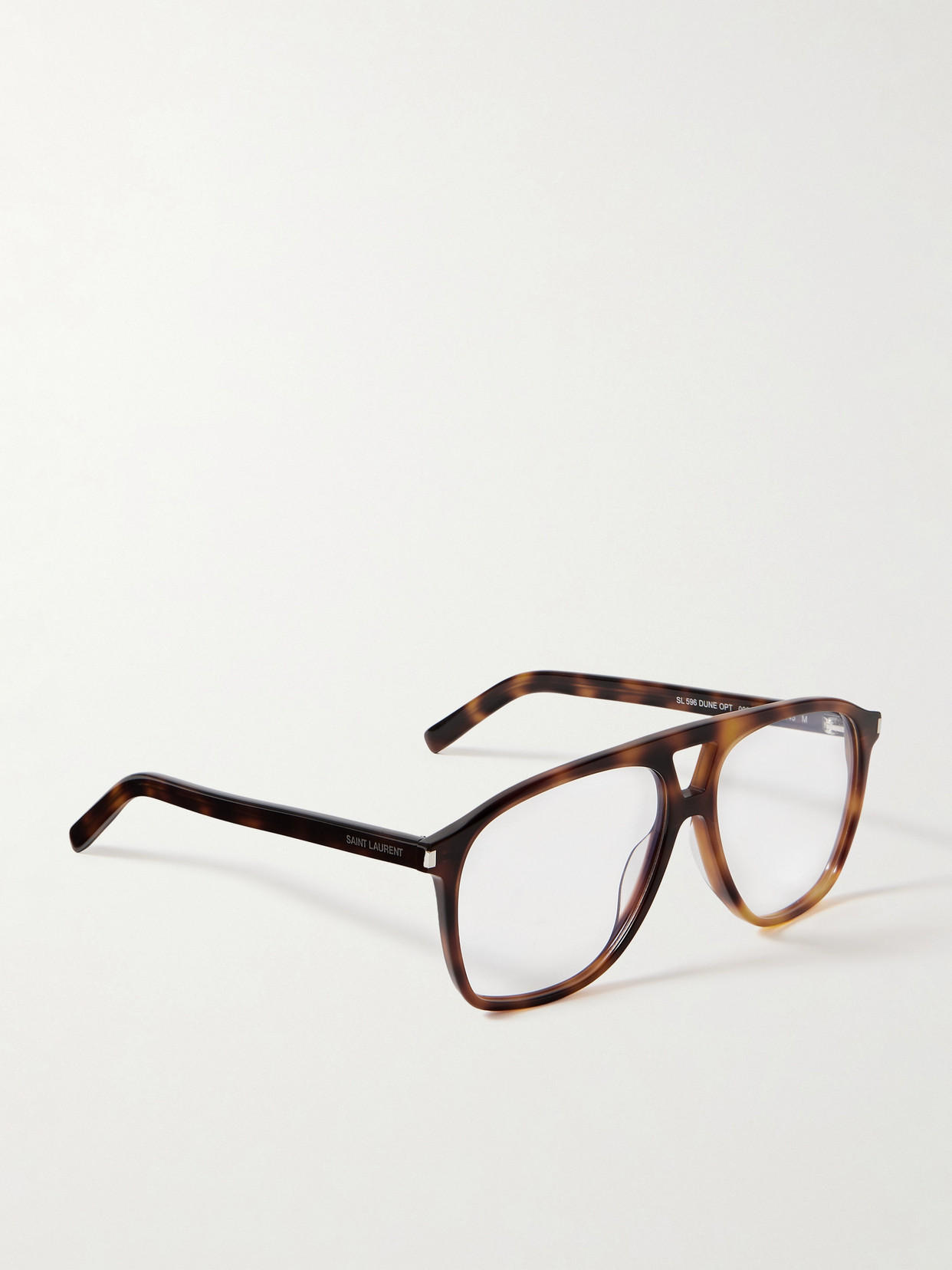 Saint Laurent Dune Aviator-frame Tortoiseshell Acetate Optical Glasses In Tortoiseshell