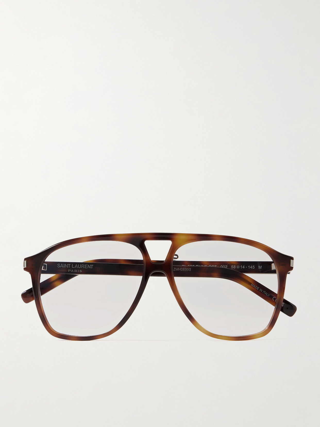 Saint Laurent Dune Aviator-frame Tortoiseshell Acetate Optical Glasses