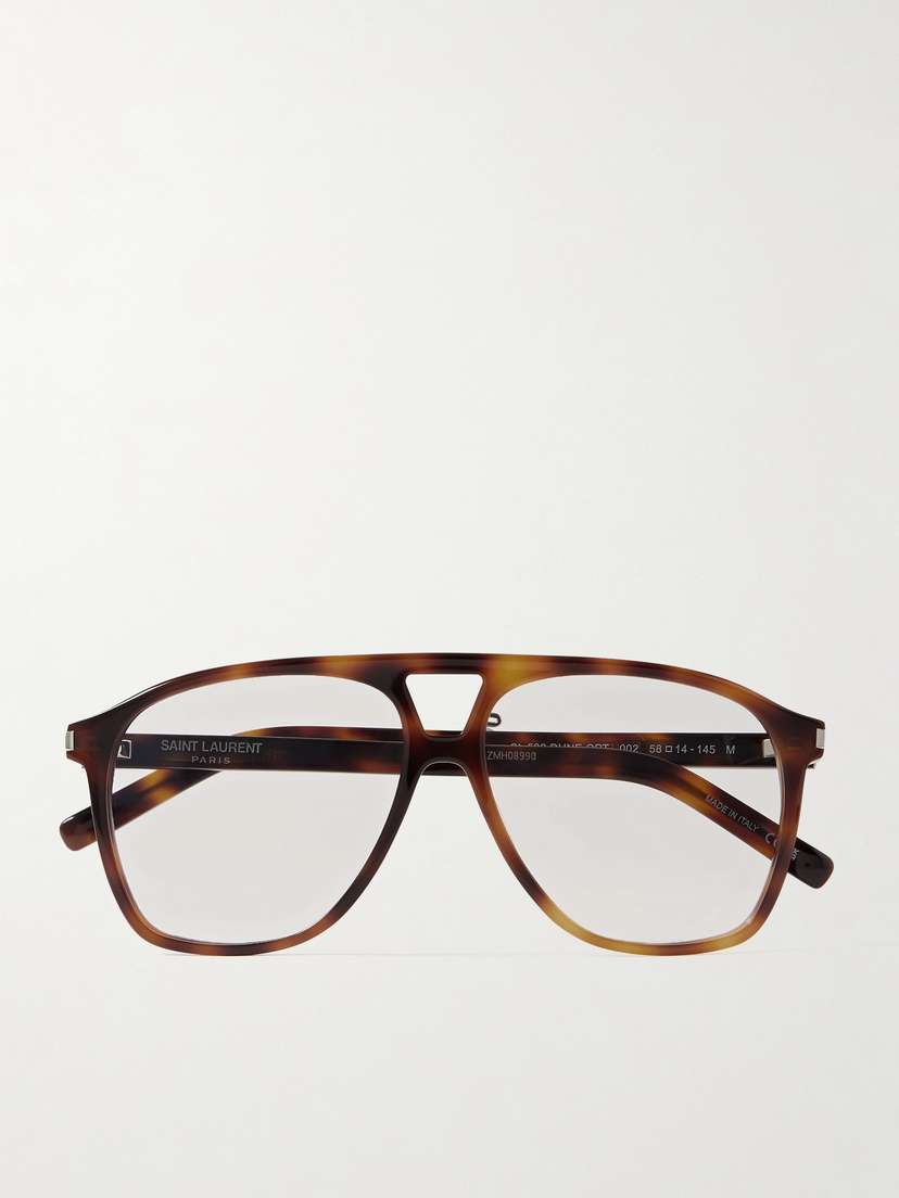 Saint Laurent Eyewear Dune Aviator-frame Tortoiseshell Acetate Optical Glasses