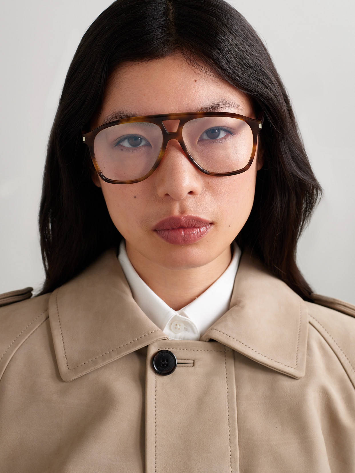 Saint Laurent Dune Aviator-frame Tortoiseshell Acetate Optical Glasses In Tortoiseshell