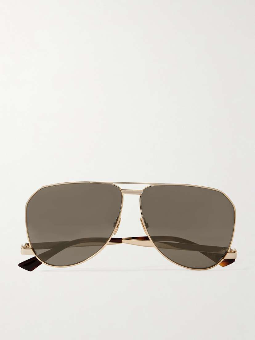 Saint Laurent Eyewear Aviator-style Gold-tone Sunglasses