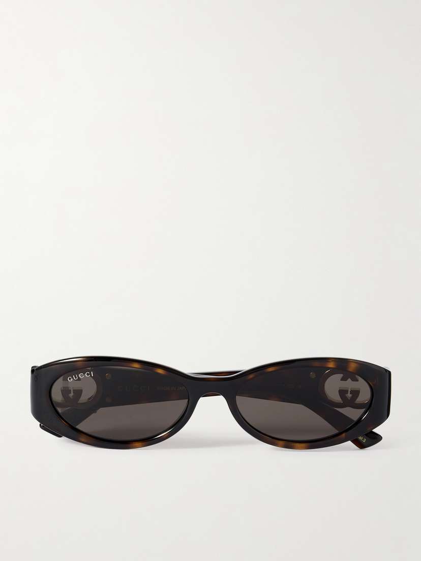 Gucci Eyewear Oval-frame Tortoiseshell Acetate Sunglasses