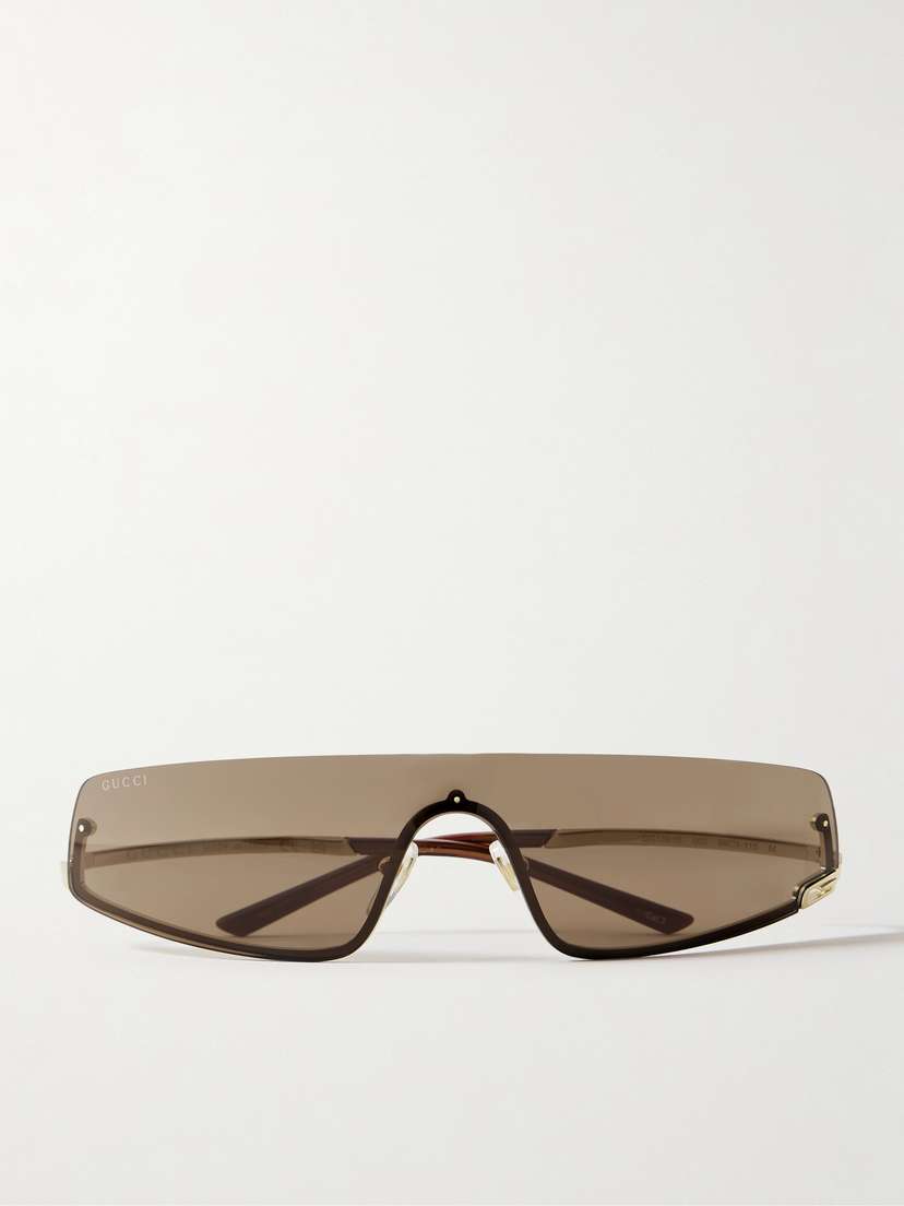 Gucci Eyewear Rimless Rectangle-frame Gold-tone Sunglasses