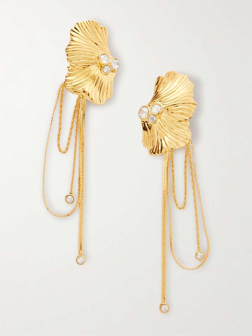 Chloé Flowers Gold-tone Crystal Earrings
