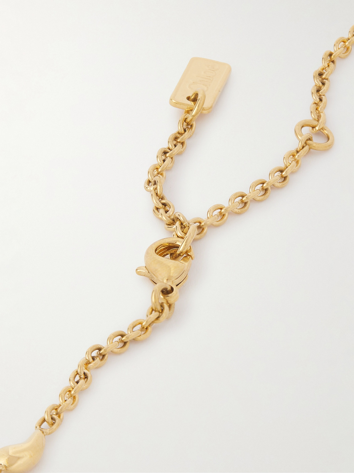 Chloé Vintage Gold Necklace With Cursive Name Pendant And Delicate Chain In Gold