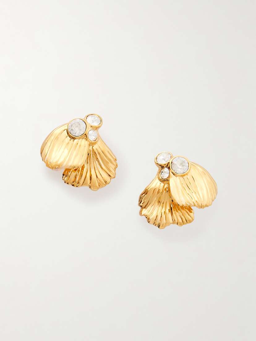 Chloé Flower Gold-tone Crystal Earrings