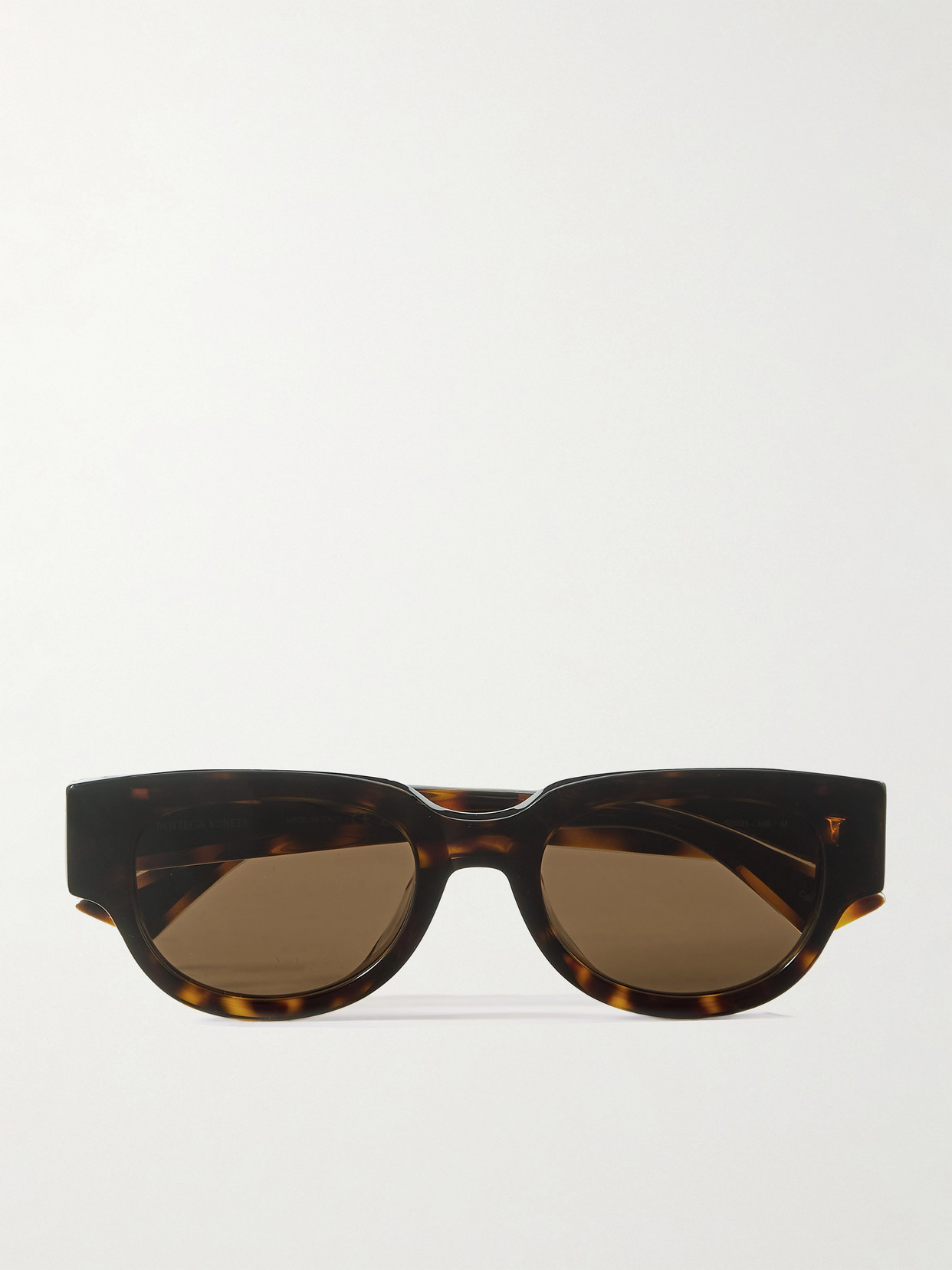 Bottega Veneta Round-frame Tortoiseshell Acetate And Gold-tone Sunglasses In Brown