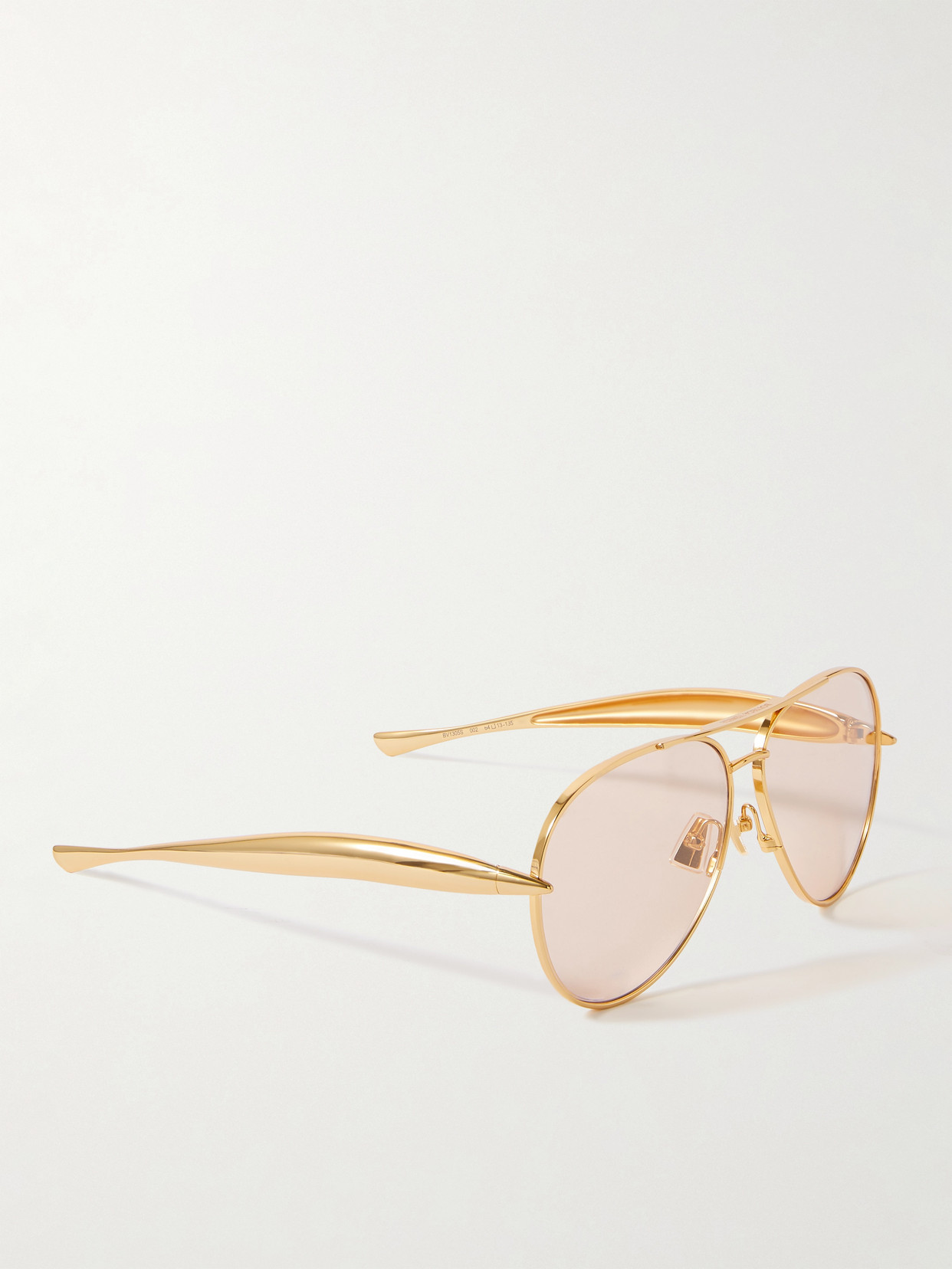 Bottega Veneta Sardine Aviator-style Gold-tone Sunglasses In Gold